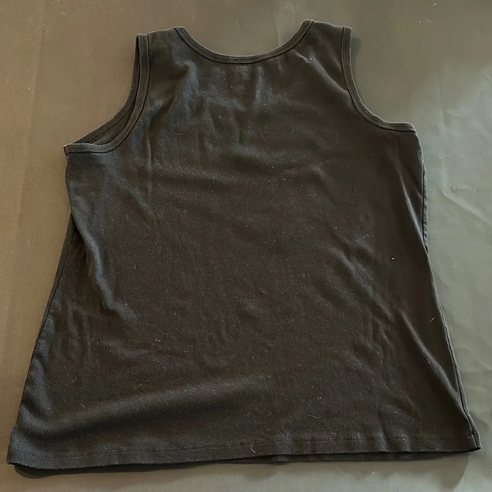 St. John's Bay Black Sleeveless Relaxed Tank Top - Picture 2 of 3